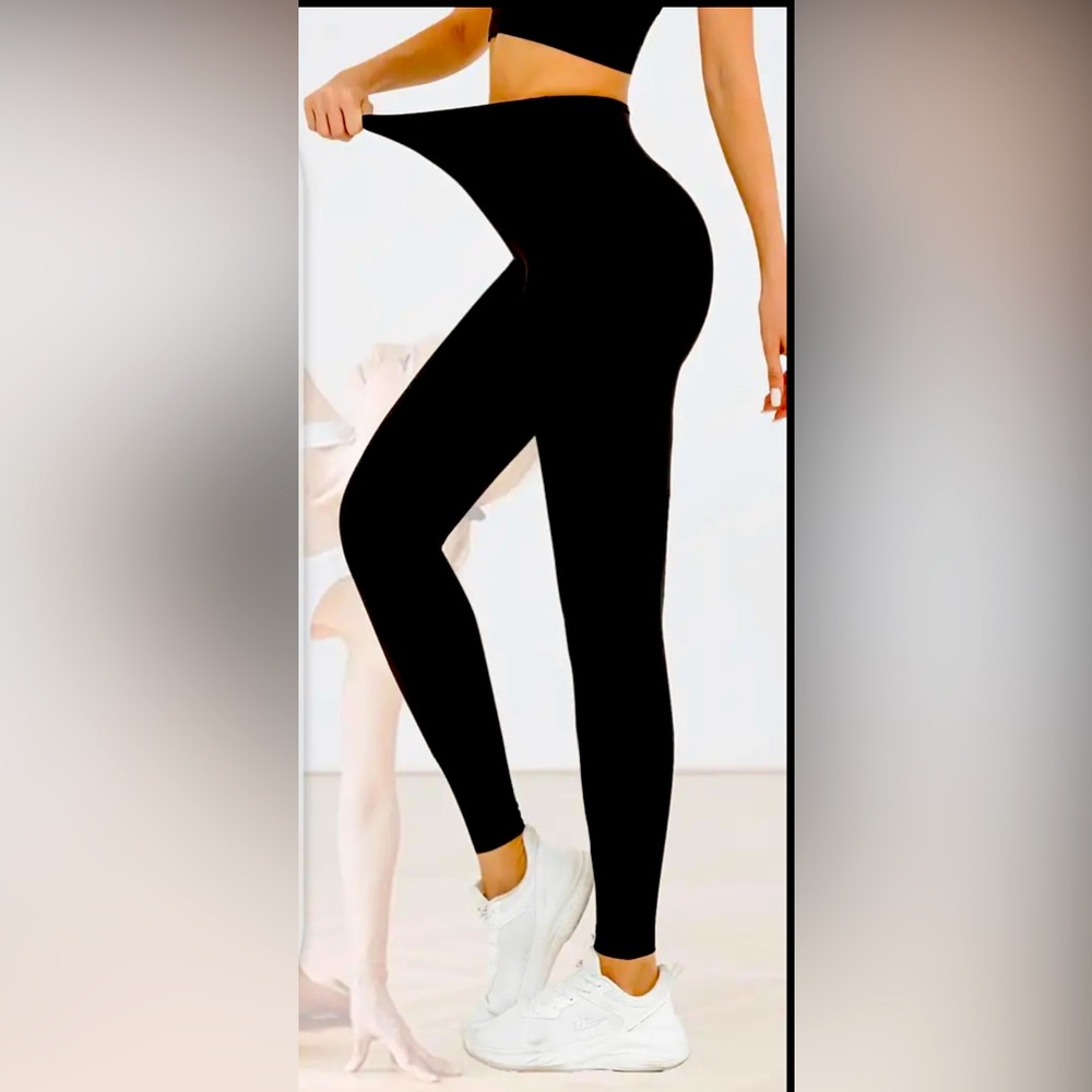 HIGH WAISTED BLACK NON SEE THROUGH SUPER STRETCH LEGGINGS NIP VARIOUS SIZES
